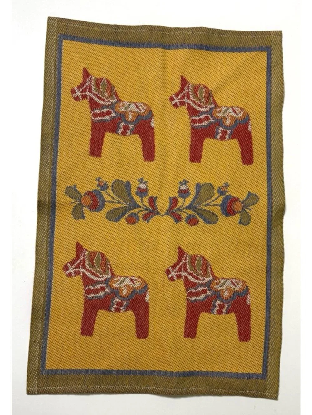 EKELUND Sweden Tea Kitchen Towel :  Dala Horse - 21.5 in x 14 in - Multicolor